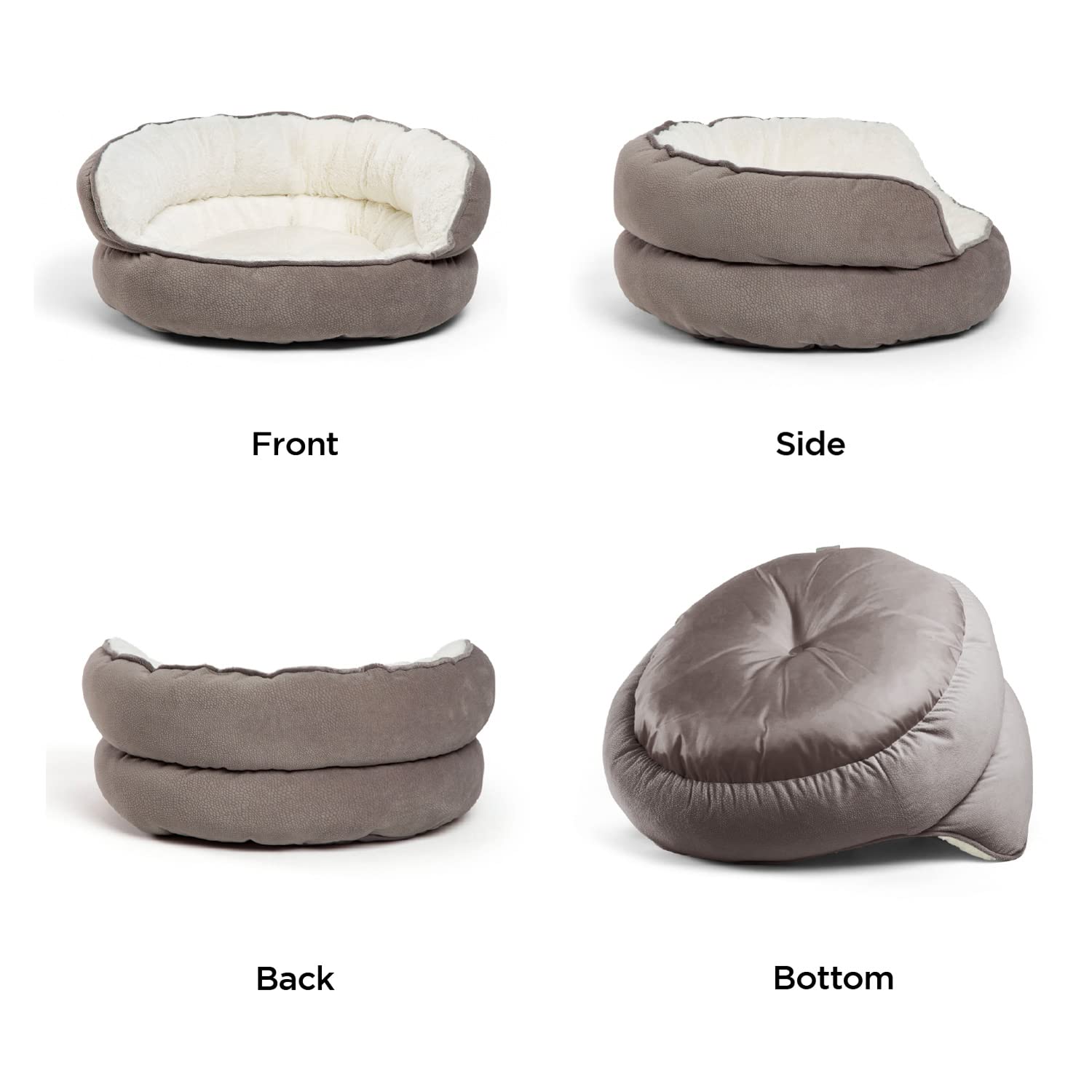 Best Friends By Sheri Pet Throne Gray Jumbo Round Orthopedic Cat And Dog